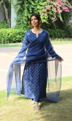 Blue handblock suits